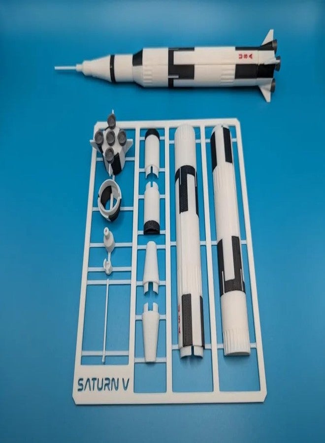 Beoals Saturn V Rocket Model Display, NASA Space Collectible, Desktop Stand, White and Black - Image 4